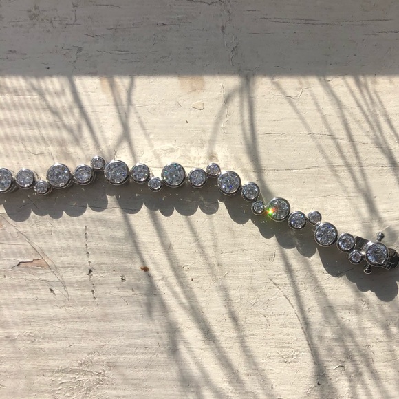 Lesa Michele CZ bubble style tennis bracelet 7.5 - Picture 10 of 14